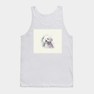 Bichon Frise Watercolour Style Painting Tank Top